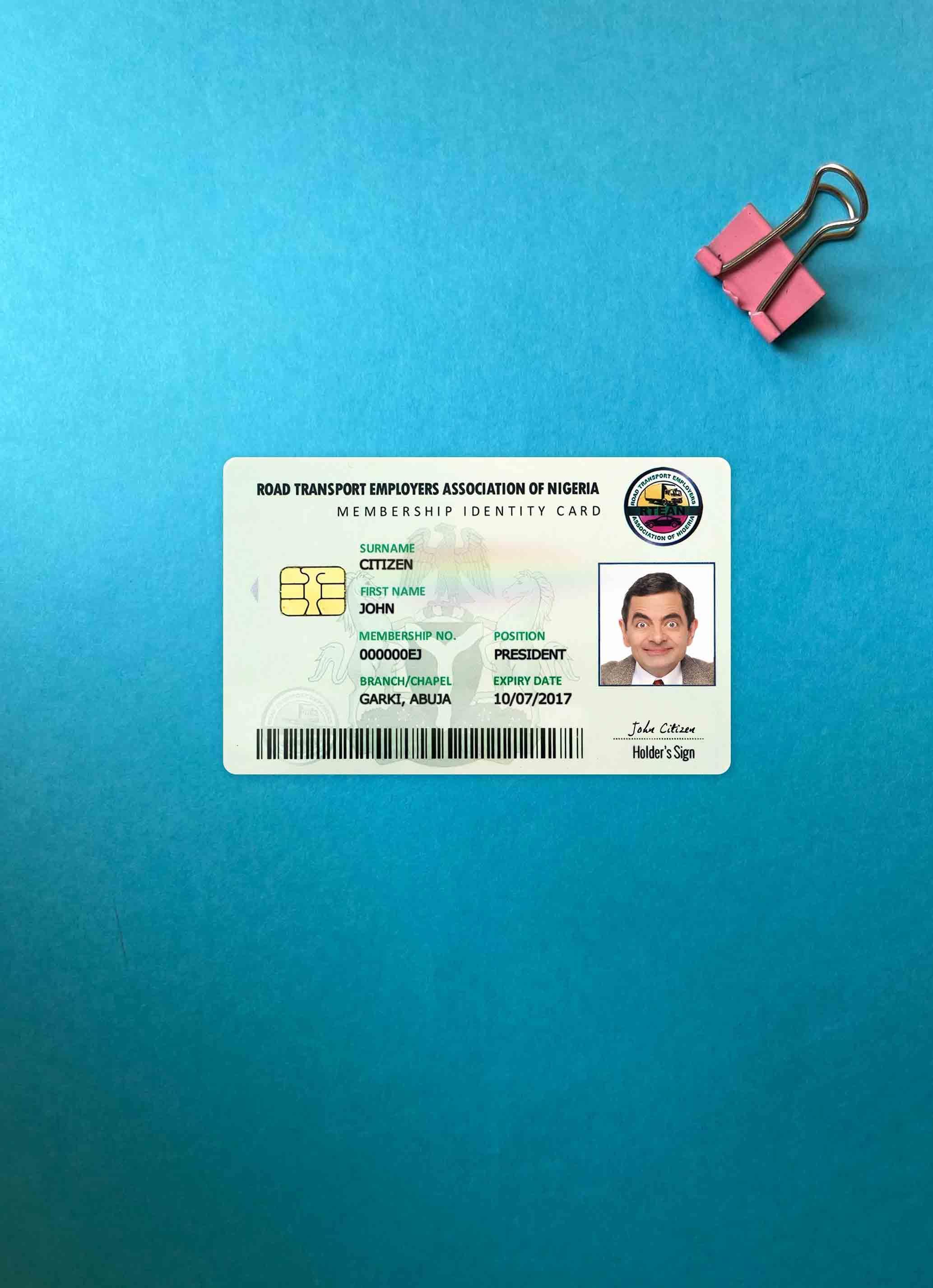 Downloadable Nigeria ID card photolook real example